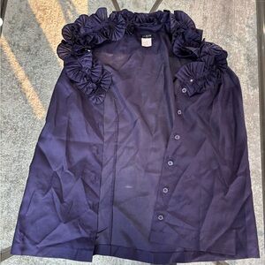 J. Crew Midnight Blue Silk Blouse